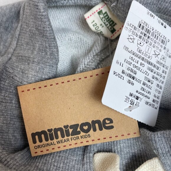 Minizone Kids Grey Jogger Pants Soft Elastic Waistband Size 5T - New - Picture 6 of 6